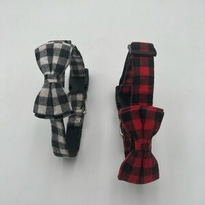 Adjustable Pet Collar Checker Bowknot Dog Collar NWOT